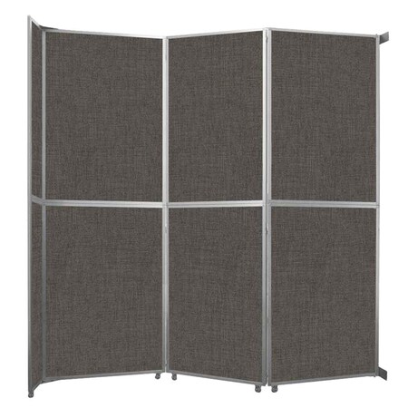 Versare Operable Wall Folding Room Divider 11'9" x 12'3" Mocha Fabric 1070245-2